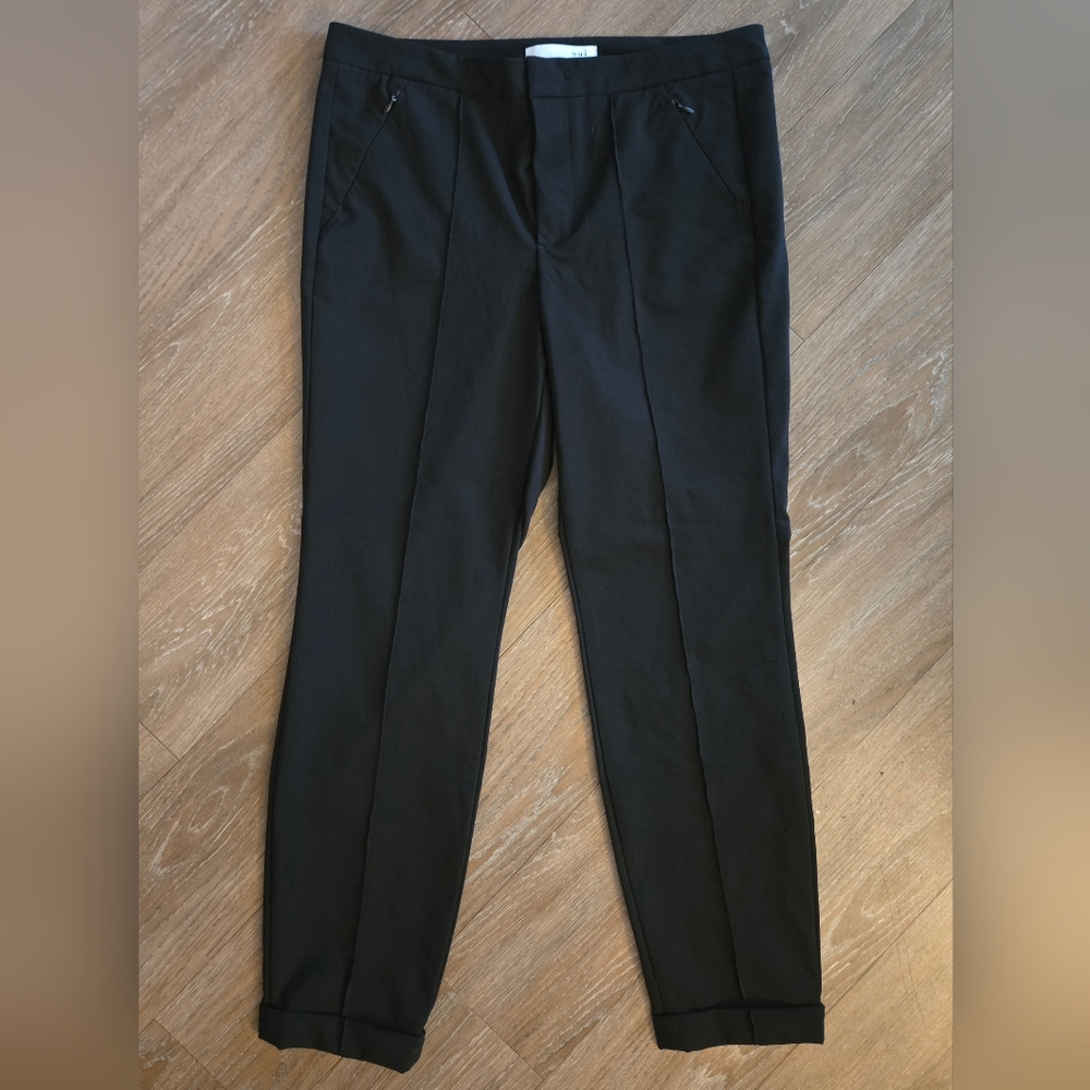 Oui Pintuck Centre Seam Ankle Length Trousers with Pockets & Sewn Cuff